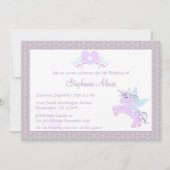 Invitation à la fête d'anniversaire de poney mauve (Devant)