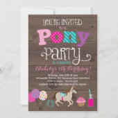 Invitation à la fête d'anniversaire de Pony (Devant)