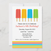 Invitation à la fête d'anniversaire de Popsicle (Devant)