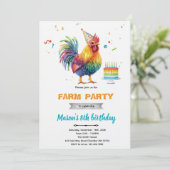 Invitation à la fête d'anniversaire de poulet (Debout devant)