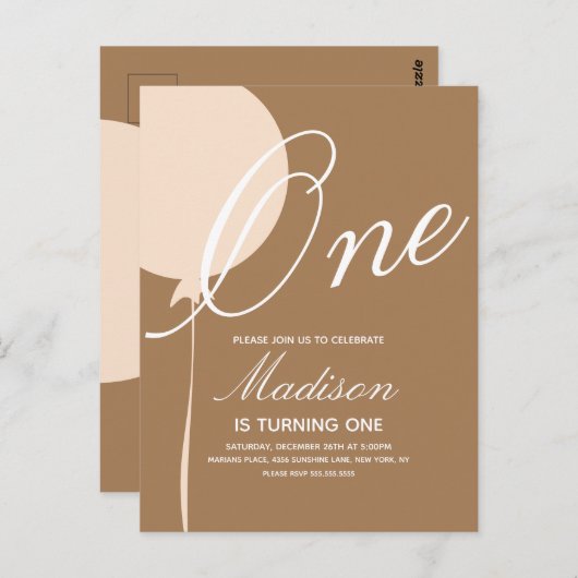 Invitation à la fête d'anniversaire de premier bal (Devant / Derrière)