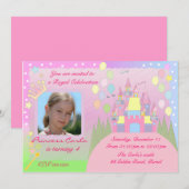 Invitation à la fête d'anniversaire de Princess (Devant / Derrière)