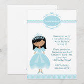 Invitation à la fête d'anniversaire de Princess (Devant / Derrière)