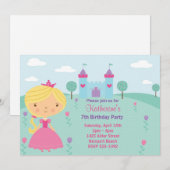 Invitation à la fête d'anniversaire de Princess (Devant / Derrière)