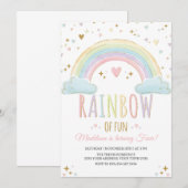 Invitation à la fête d'anniversaire de Rainbow Gir (Devant / Derrière)