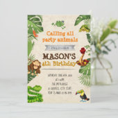 Invitation à la fête d'anniversaire de Rainforest (Debout devant)