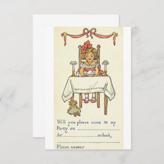 Invitation à la fête d'anniversaire de Retro (Devant / Derrière)