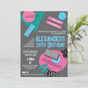 Invitation à la fête d'anniversaire de Retro 90