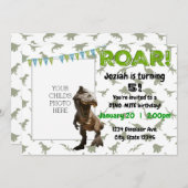 Invitation à la fête d'anniversaire de ROAR Dino-M (Devant / Derrière)