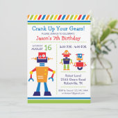 Invitation à la fête d'anniversaire de robot (Debout devant)