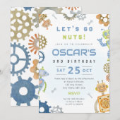 Invitation à la fête d'anniversaire de Robot Boy (Devant / Derrière)