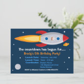 Invitation à la fête d'anniversaire de Rocket Ship (Debout devant)