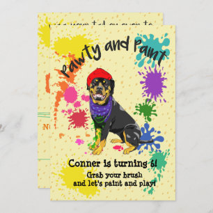 Invitation à la fête d'anniversaire de Rottweiler 