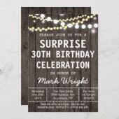 Invitation à la fête d'anniversaire de Rustic Adul (Devant / Derrière)