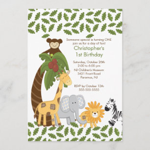 Invitation à la fête d'anniversaire de Safari Jung