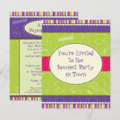 Invitation à la fête d'anniversaire de Sassy Girl (Devant / Derrière)