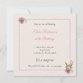Invitation à la fête d'anniversaire de Shabby Chic (Dos)