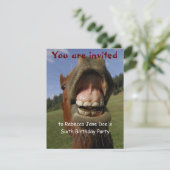 Invitation à la fête d'anniversaire de Silly Horse (Debout devant)