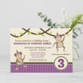 Invitation à la fête d'anniversaire de Silly Monke (Debout devant)