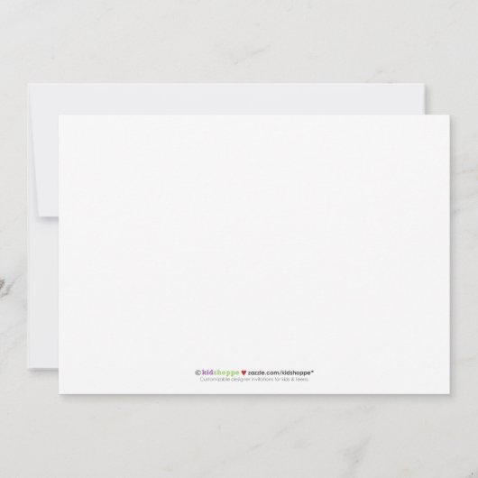 Invitation à la fête d'anniversaire de Silly Monke (Dos)