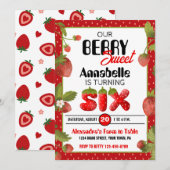 Invitation à la fête d'anniversaire de six ans sur (Devant / Derrière)
