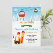 Invitation à la fête d'anniversaire de ski (Debout devant)