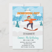 Invitation à la fête d'anniversaire de Snowboard (Devant)