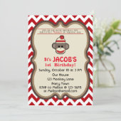 Invitation à la fête d'anniversaire de Sock Monkey (Debout devant)