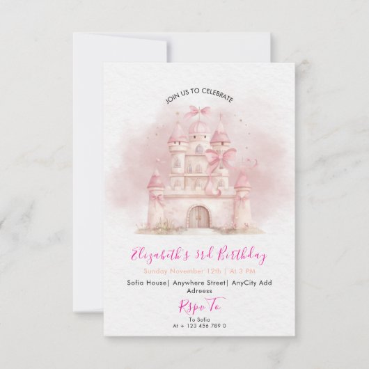 Invitation à la fête d'anniversaire de Son Altesse (Devant)