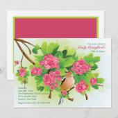 Invitation à la fête d'anniversaire de Songbird (Devant / Derrière)