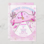 Invitation à la fête d'anniversaire de Space Cowgi (Devant / Derrière)