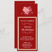 Invitation à la fête d'anniversaire de Sparkle Red (Devant / Derrière)