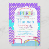 Invitation à la fête d'anniversaire de Splash Pad (Devant / Derrière)