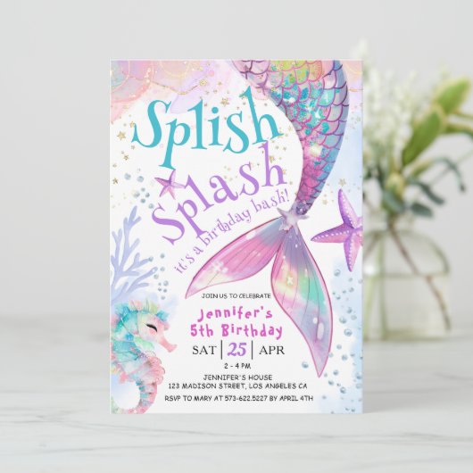 Invitation à la fête d'anniversaire de Splish Spla (Debout devant)