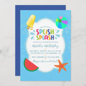 Invitation à la fête d'anniversaire de Splish Spla (Devant / Derrière)