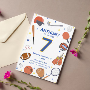 Invitation à la fête d'anniversaire de sports de t
