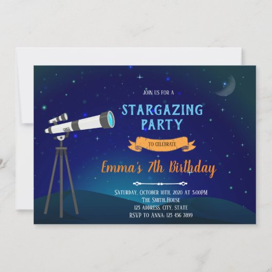 Invitation à la fête d'anniversaire de Stargazazin (Devant)