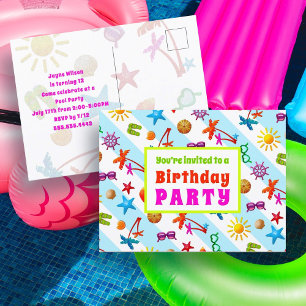 Invitation à la fête d'anniversaire de Summer Fun 