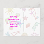 Invitation à la fête d'anniversaire de Summer Fun  (Dos)