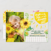 Invitation à la fête d'anniversaire de Sunflower (Devant / Derrière)