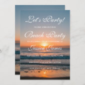 Invitation à la fête d'anniversaire de Sunset Beac (Devant / Derrière)