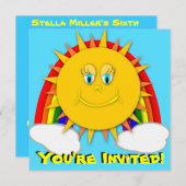 Invitation à la fête d'anniversaire de Sunshine Da (Devant / Derrière)