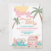 Invitation à la fête d'anniversaire de Surf Beach (Devant)