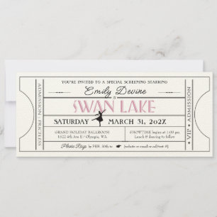 Invitation à la fête d'anniversaire de Swan Lake