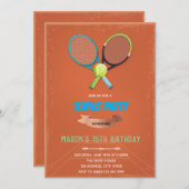 Invitation à la fête d'anniversaire de tennis (Devant / Derrière)