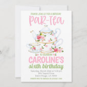 Invitation à la fête d'anniversaire de thé (Devant)