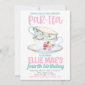 Invitation à la fête d'anniversaire de thé (Devant)