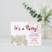 Invitation à la fête d'anniversaire de Tractor (Debout devant)