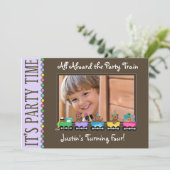 Invitation à la fête d'anniversaire de Train Kid (Debout devant)