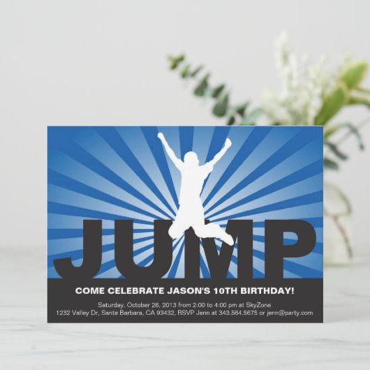 Invitation à la fête d'anniversaire de Trampoline  (Debout devant)